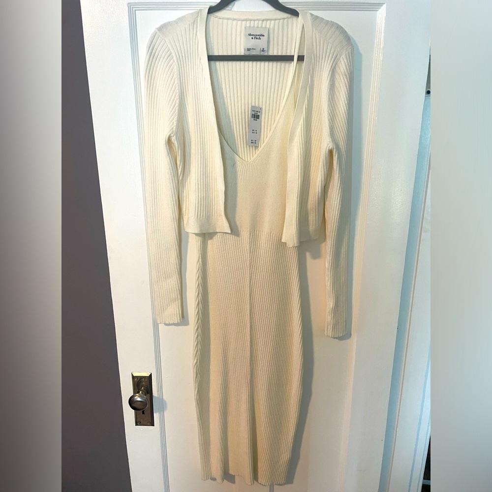 Abercrombie sweater dress with cardigan